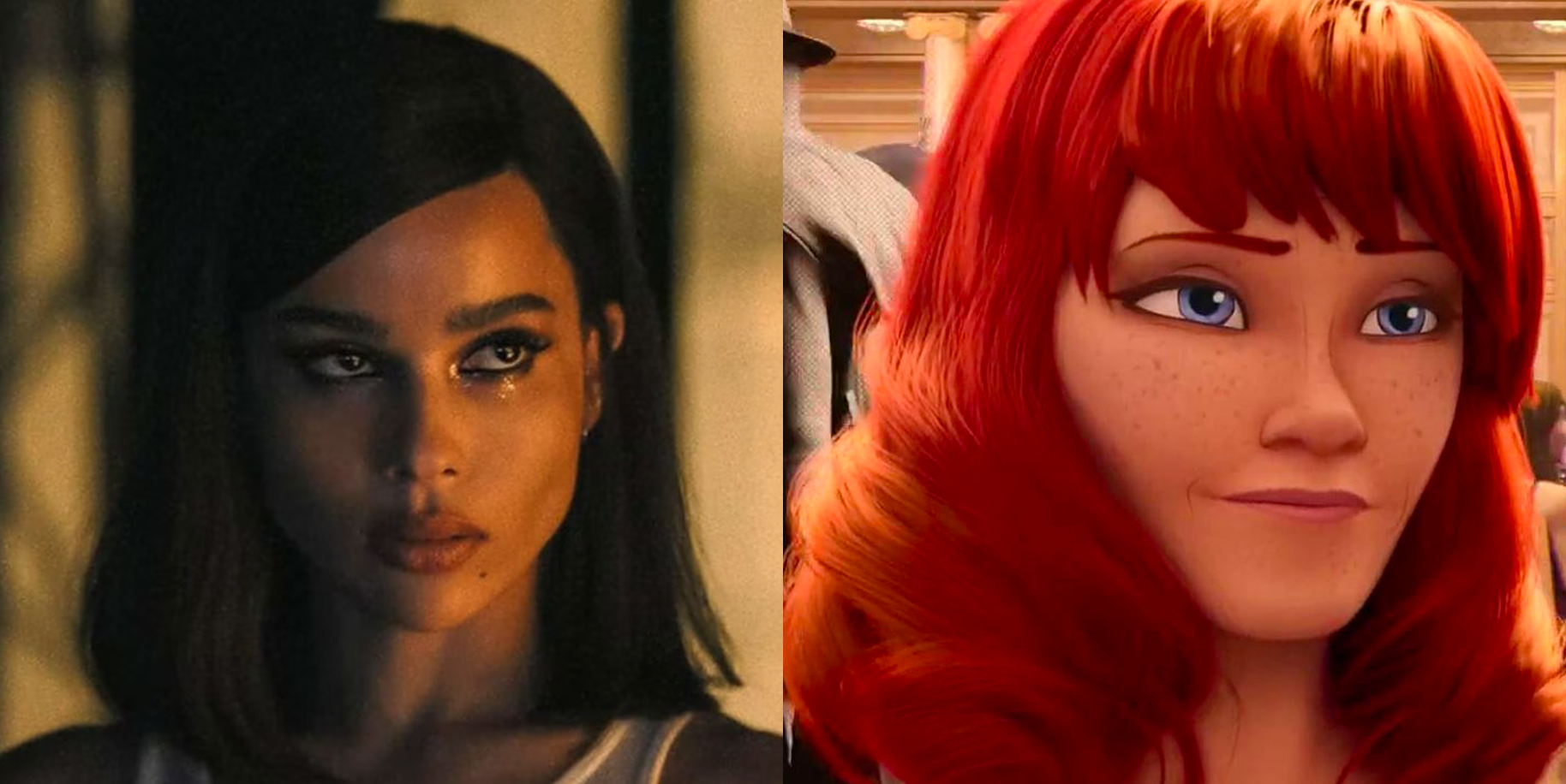 Selina Kyle in The Batman and Mary Jane in Spiderman: Into the Spiderverse.